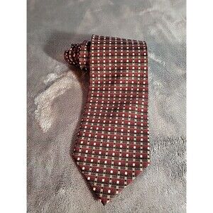 Enrico Guccini Handmade Red Geometric 100% Silk Neck Tie (57x3.75)